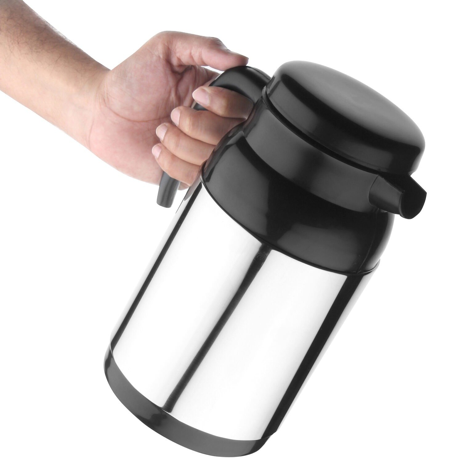 Stainless Steel Travel Water Jug, Insulated Thermosteel, Silver Black (10 Ltr) Rident Kitchen