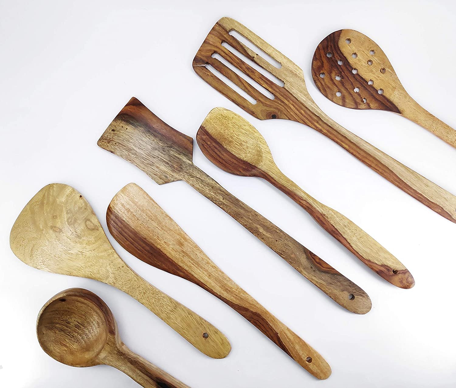 Non-Stick Handmade Wooden Kitchen Tool Set. Light - Rident Kitchen