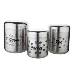 stainless steel premium printed tea coffee sugar canister