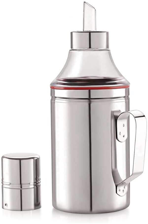 oil dispenser with handle on white background