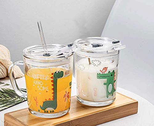 2 Pcs of printed mason jar fill with juice and milk on table