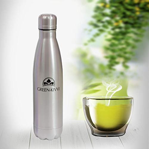 hot or cold water bottle with green tea