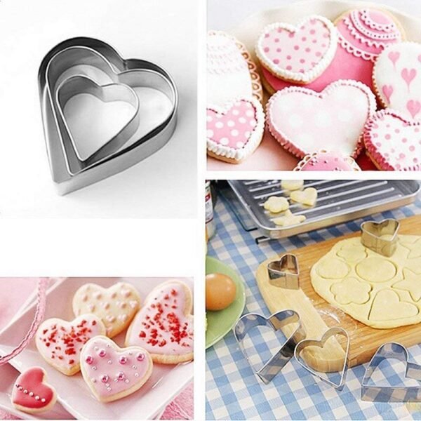 stainless steel cookies cutter on decorative background