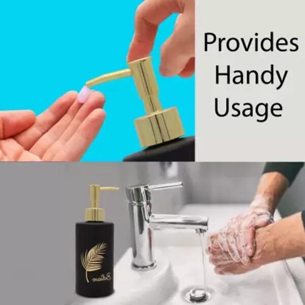 washing hands glass soap dispenser on wash basin