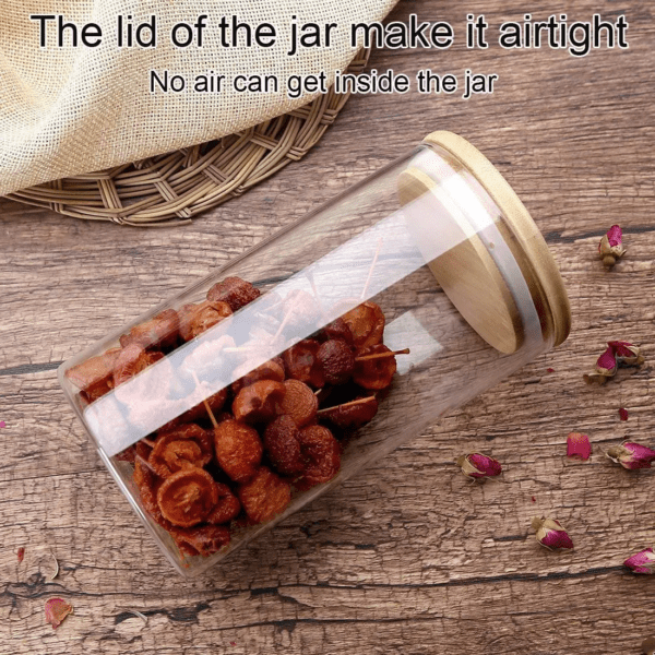 Bamboo lid glass container
