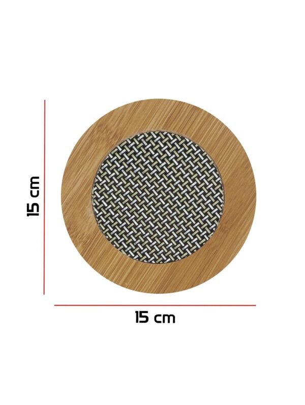 dimension of bamboo coaster on white background