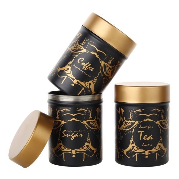 Abstract design tea coffee sugar canister