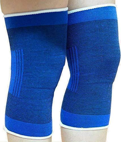 blue color knee support on white background