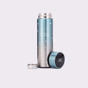 blue color smart led temperature bottle