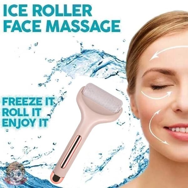 face roller with women and splashes of water