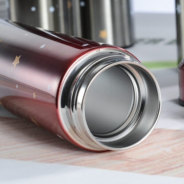 inner view of red color star temperature bottle
