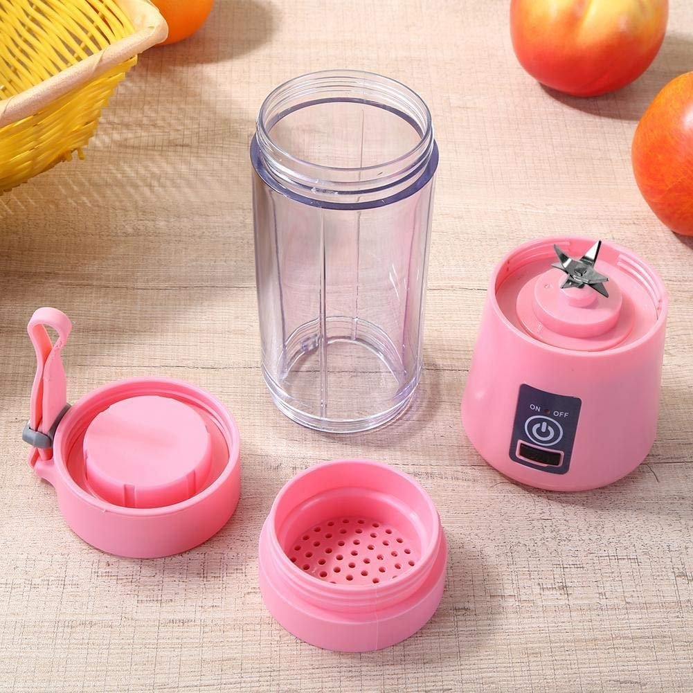 opened pick color usb juicer shaker on table with fruites