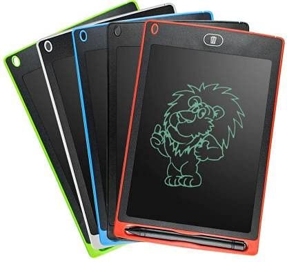 Different color writing tablet for kids on white background
