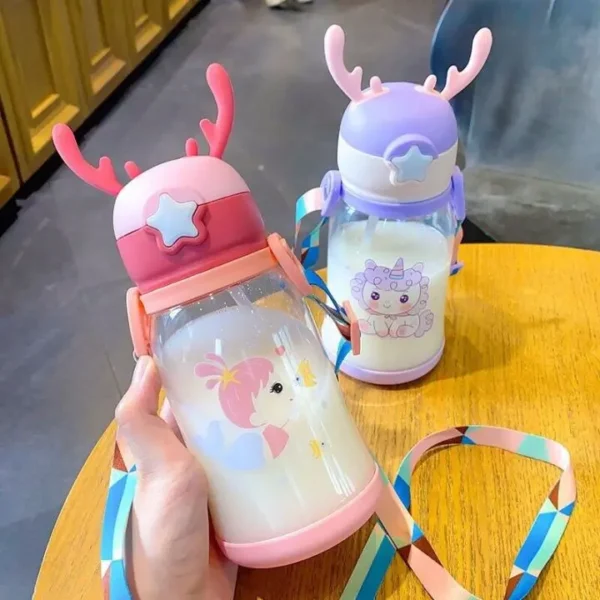 Kids sipper bottle filled with milk in hand