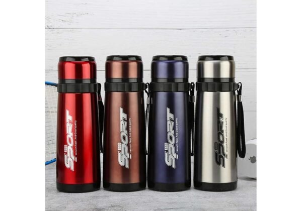 Mix colors double wall vacuum bottle in decorative background