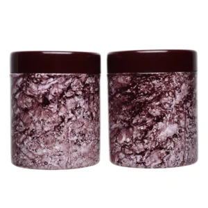 Brown color marble design multipurpose storage canister set on white background