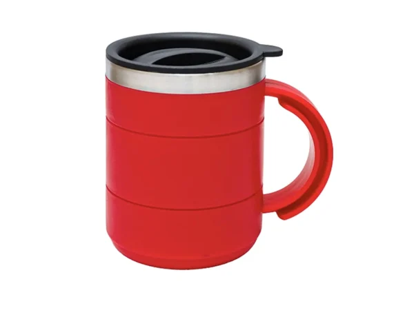 Red color coffee mug on white background