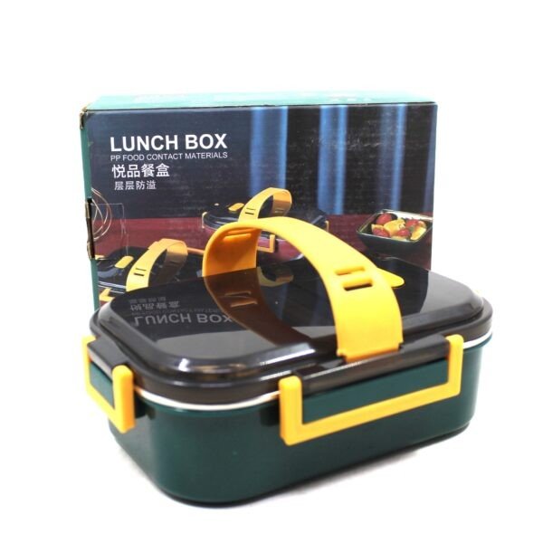 Insulated lunch box with it's box packing on white background