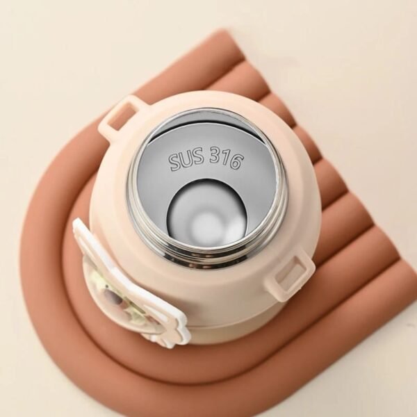 Inner view of kids double wall sipper on decorative background