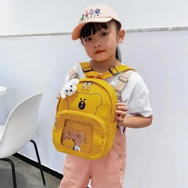 yellow color fancy kids backpack