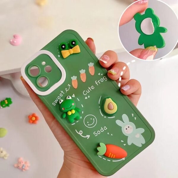 3D emboss kawaii stickers on mobile phone back cover