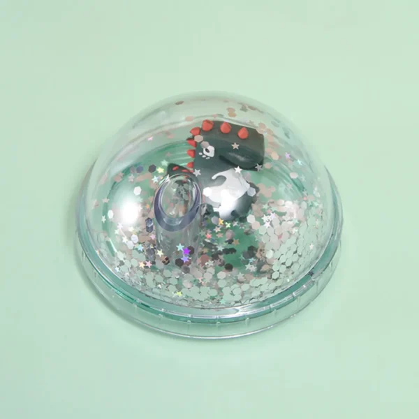 Glitter lid of printed acrylic sipper on colorful background