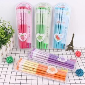 12 pcs pencil set with different on decorative background