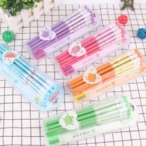 12 pcs pencil set with different on decorative background