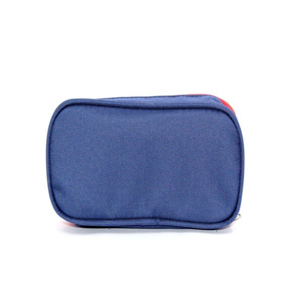 pencil pouch showing back side on white background