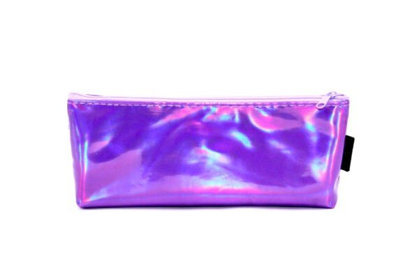 showing back side unicorn glitter pencil pouch on white background