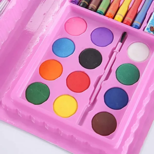 showing cell shape colors of coloring kit with pink color case on whitish background