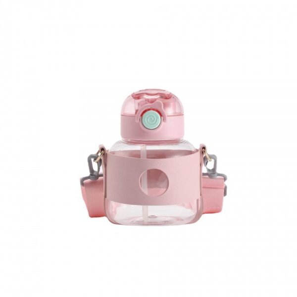 kids plastic dual sipper pink colors on white background