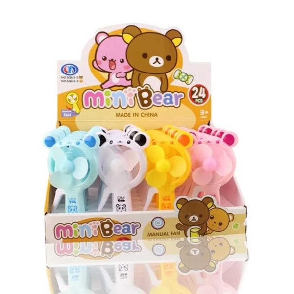 Mini hand fan for kids in it's display box packing on white background