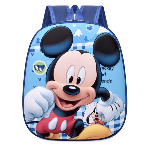 mickey printed 3d embossed backpack blue color on white background