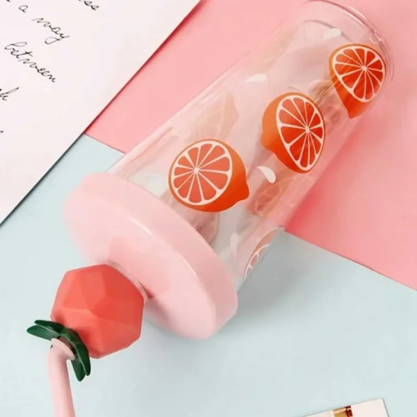 Fruit mixing plastic sipper showing some feature on decorative background