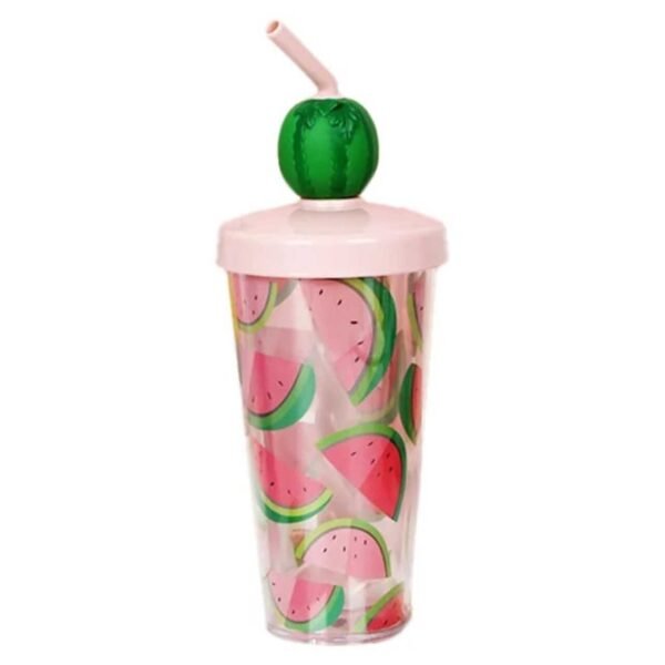fruit mixing plastic sipper on white background