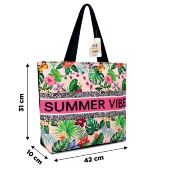 tote bag showing dimension on white background