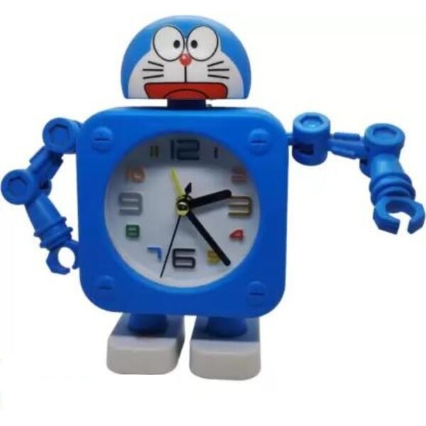 Doraemon Robotic alarm clock blue color on white background