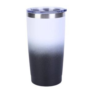 travel coffee mug with lid dual shade color on white background