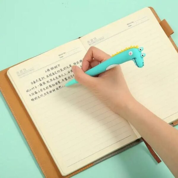 Writing with dino character silicone gel pen