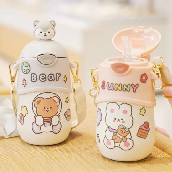 kawaii bear sipper different colors on table