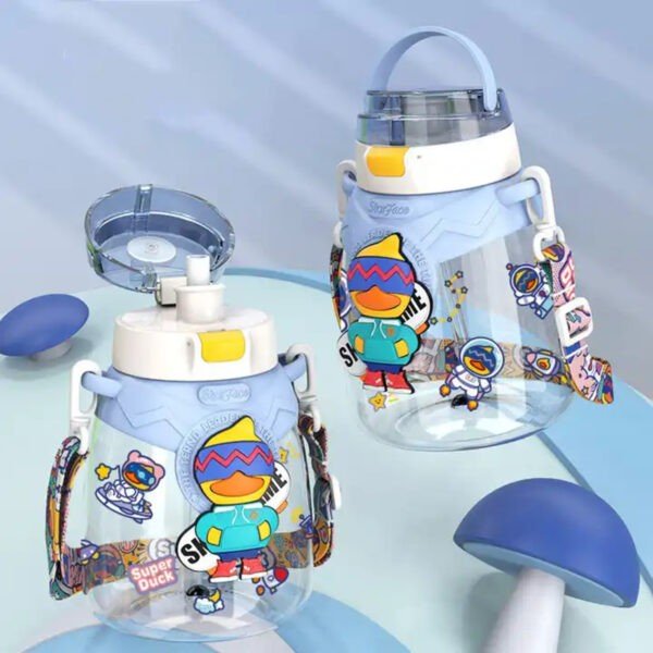 plastic kids sipper showing some feature blue color on decorative background