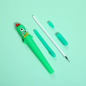 Silicone cover refill of Monster silicone gel pen on colorful background