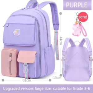 Purple color korean style backpack for kids