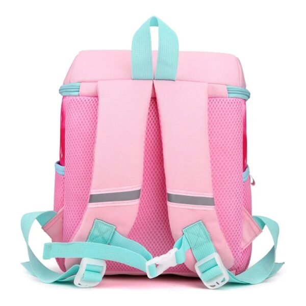 Backside and adjustable strap of kids backpack