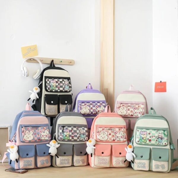 Available colors and designs of kids school bags