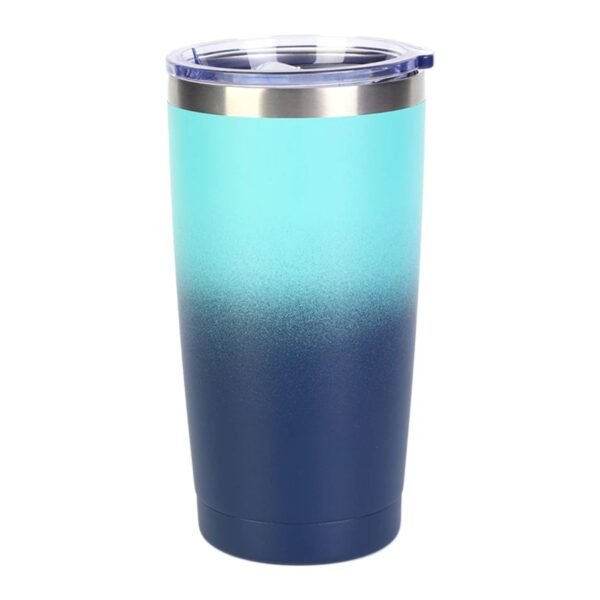 travel coffee mug with lid dual shade color on white background