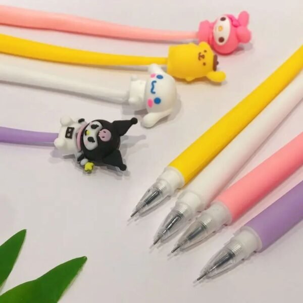 Kawaii character head gel pen for kids on white background