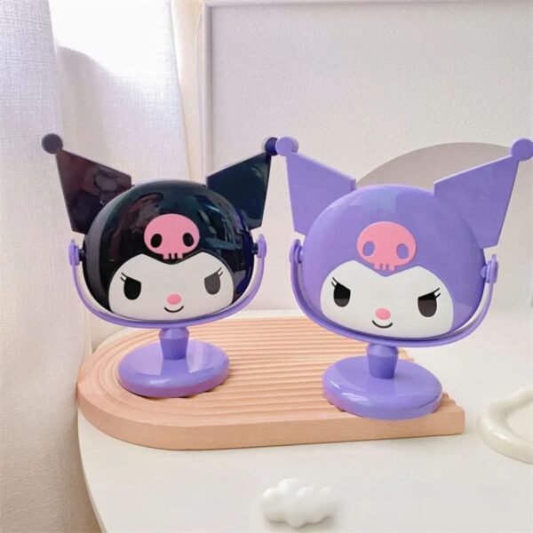 Kawai cartoon shaped mirror different colors on table
