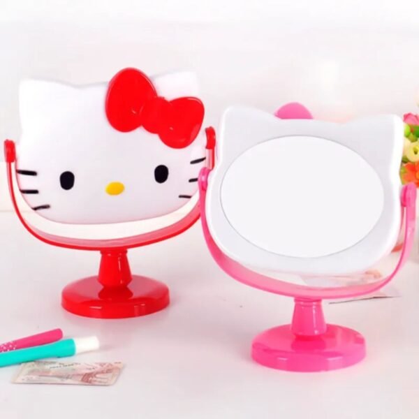 hello kitty desk top mirror red color on decorative background